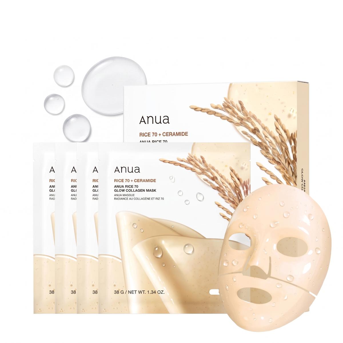 Anua – Rice Brightening Sheet Mask 4 Sheets