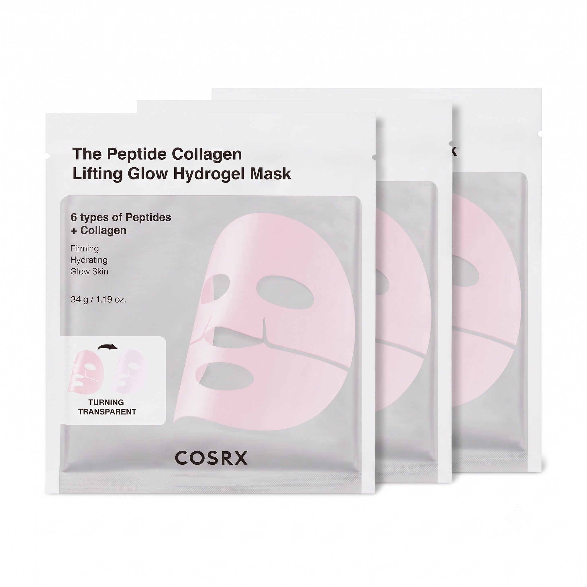COSRX – The Peptide Collagen Lifting Glow Hydrogel Mask 3 Sheets